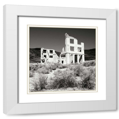 Rhyolite Ruin II BW White Modern Wood Framed Art Print with Double Matting by Taylor, Douglas