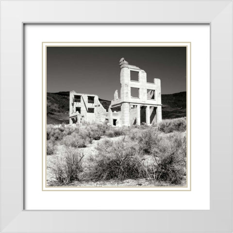 Rhyolite Ruin II BW White Modern Wood Framed Art Print with Double Matting by Taylor, Douglas