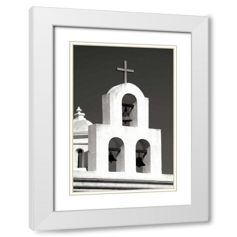 Mission Bells I BW White Modern Wood Framed Art Print with Double Matting by Taylor, Douglas