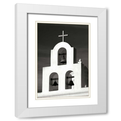 Mission Bells II BW White Modern Wood Framed Art Print with Double Matting by Taylor, Douglas