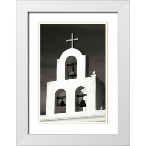 Mission Bells II BW White Modern Wood Framed Art Print with Double Matting by Taylor, Douglas