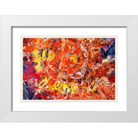 Kaleidoscope of Minerals White Modern Wood Framed Art Print with Double Matting by Taylor, Douglas