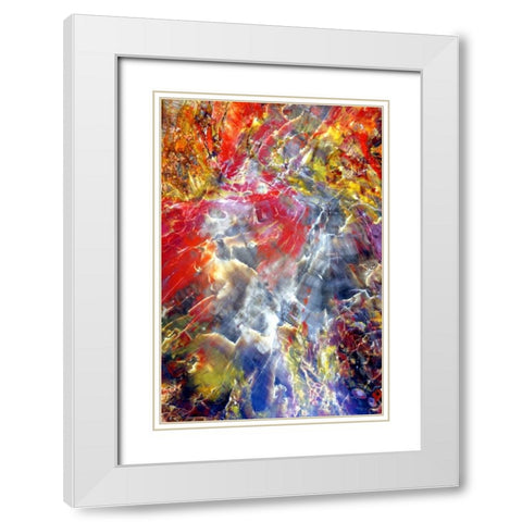 Silica Stream White Modern Wood Framed Art Print with Double Matting by Taylor, Douglas
