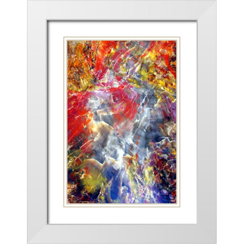 Silica Stream White Modern Wood Framed Art Print with Double Matting by Taylor, Douglas