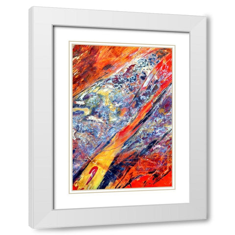 Stone Fire White Modern Wood Framed Art Print with Double Matting by Taylor, Douglas