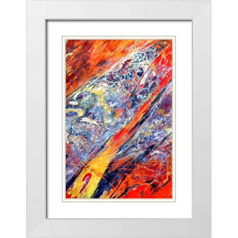 Stone Fire White Modern Wood Framed Art Print with Double Matting by Taylor, Douglas