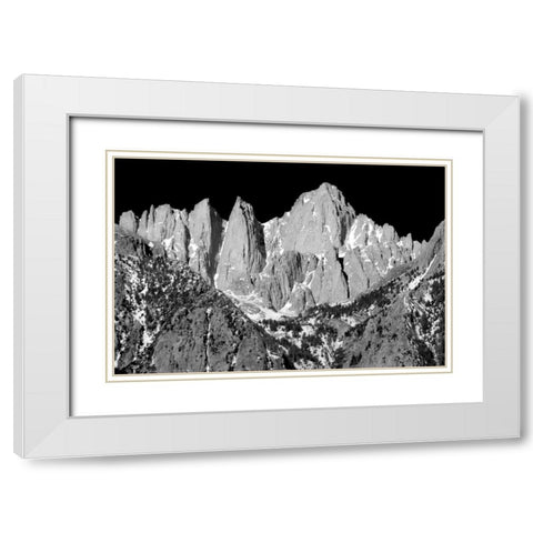 Mt. Whitney BW White Modern Wood Framed Art Print with Double Matting by Taylor, Douglas