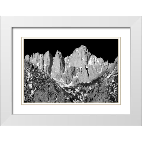 Mt. Whitney BW White Modern Wood Framed Art Print with Double Matting by Taylor, Douglas