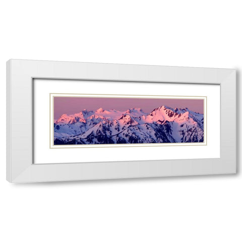 Alpenglow on Mt. Olympus White Modern Wood Framed Art Print with Double Matting by Taylor, Douglas