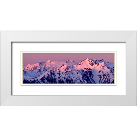 Alpenglow on Mt. Olympus White Modern Wood Framed Art Print with Double Matting by Taylor, Douglas