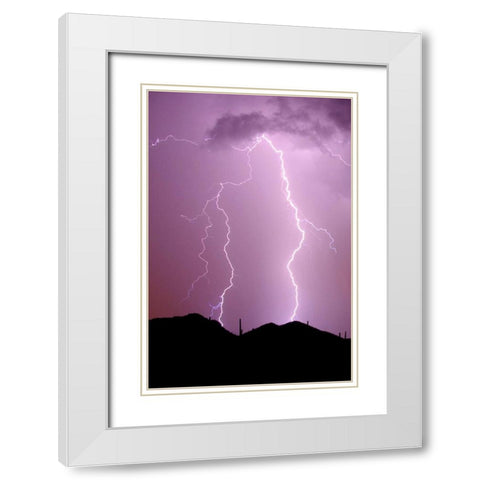 Summer Lightning White Modern Wood Framed Art Print with Double Matting by Taylor, Douglas