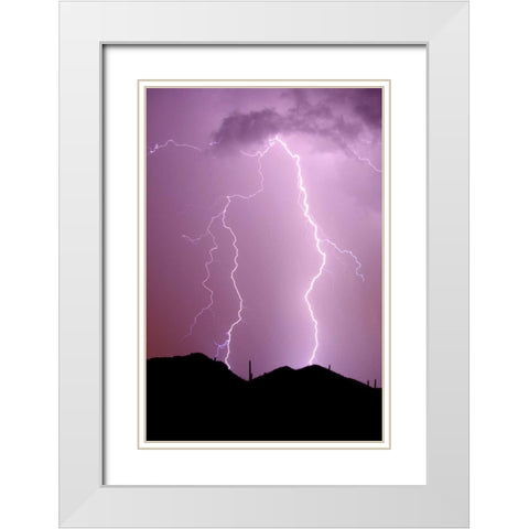 Summer Lightning White Modern Wood Framed Art Print with Double Matting by Taylor, Douglas