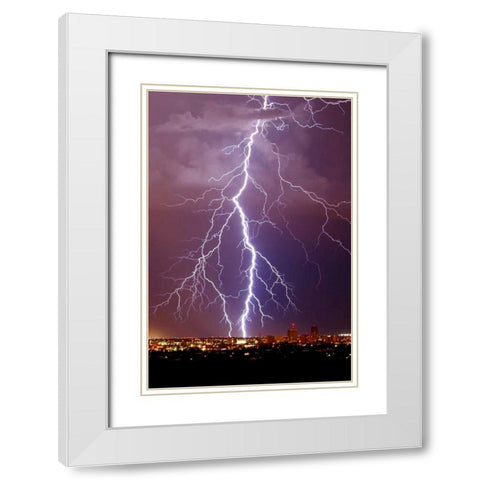 Lightning Portrait White Modern Wood Framed Art Print with Double Matting by Taylor, Douglas