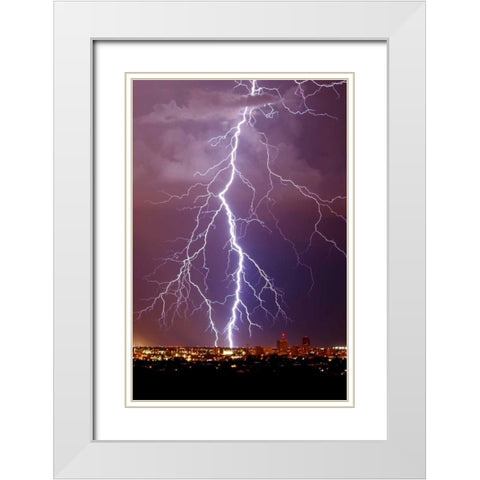 Lightning Portrait White Modern Wood Framed Art Print with Double Matting by Taylor, Douglas