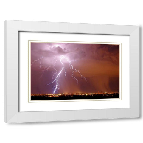 Urban Storm White Modern Wood Framed Art Print with Double Matting by Taylor, Douglas