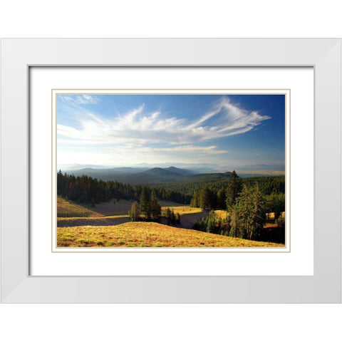 Mazama Morning White Modern Wood Framed Art Print with Double Matting by Taylor, Douglas
