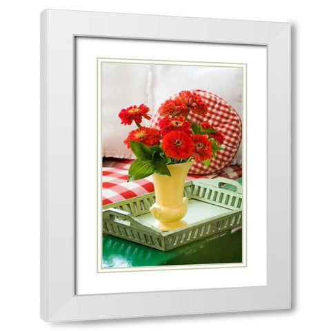 Spring Bouquet II White Modern Wood Framed Art Print with Double Matting by Clayton-Thompson, Philip