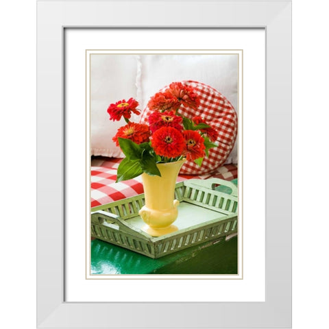 Spring Bouquet II White Modern Wood Framed Art Print with Double Matting by Clayton-Thompson, Philip