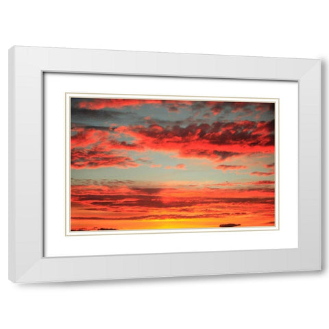 Colorful Sunset I White Modern Wood Framed Art Print with Double Matting by Clayton-Thompson, Philip