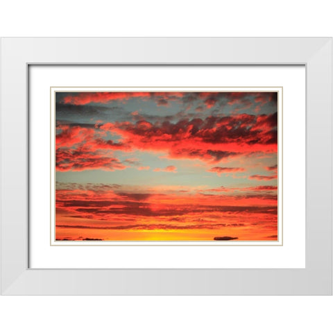 Colorful Sunset I White Modern Wood Framed Art Print with Double Matting by Clayton-Thompson, Philip