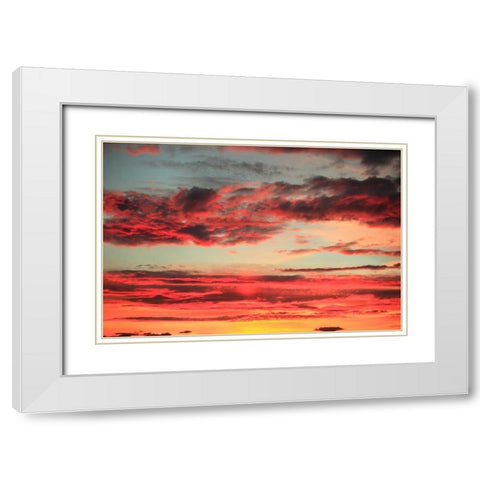 Colorful Sunset II White Modern Wood Framed Art Print with Double Matting by Clayton-Thompson, Philip