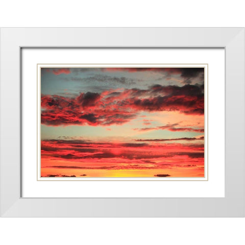 Colorful Sunset II White Modern Wood Framed Art Print with Double Matting by Clayton-Thompson, Philip