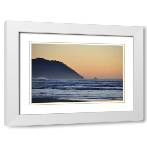 Ocean Sunset II White Modern Wood Framed Art Print with Double Matting by Thomas, Logan