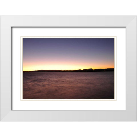 Water Sunset I White Modern Wood Framed Art Print with Double Matting by Thomas, Logan