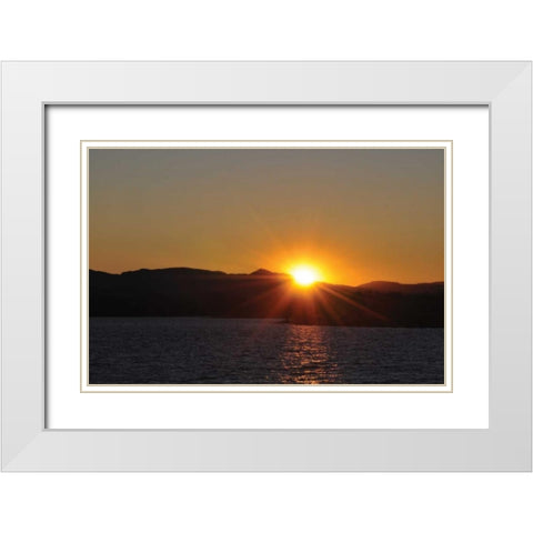 Water Sundown I White Modern Wood Framed Art Print with Double Matting by Thomas, Logan