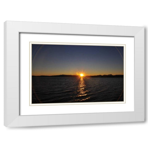Water Sundown II White Modern Wood Framed Art Print with Double Matting by Thomas, Logan