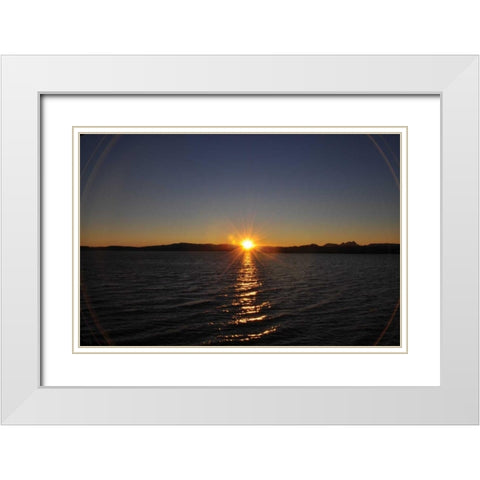 Water Sundown II White Modern Wood Framed Art Print with Double Matting by Thomas, Logan