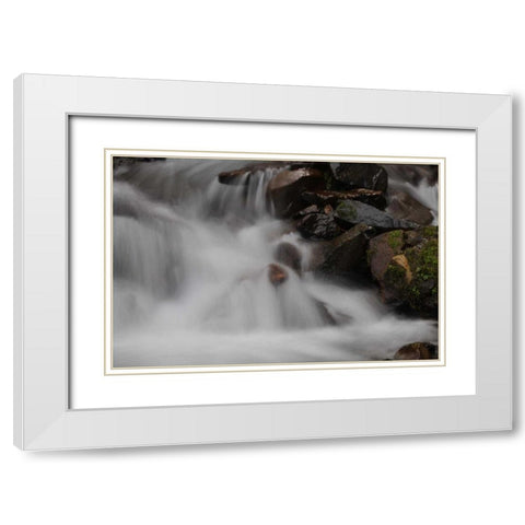 Stream Falls I White Modern Wood Framed Art Print with Double Matting by Thomas, Logan