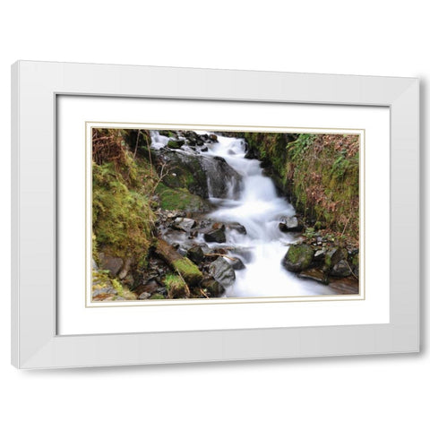 Stream Falls VII White Modern Wood Framed Art Print with Double Matting by Thomas, Logan