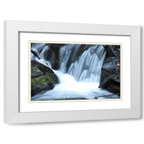 Waterfall II White Modern Wood Framed Art Print with Double Matting by Thomas, Logan