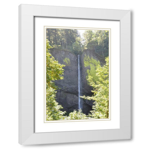 Distant Waterfall White Modern Wood Framed Art Print with Double Matting by Thomas, Logan
