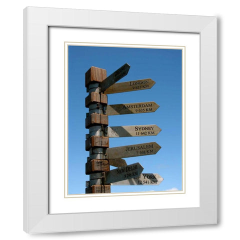 Sign Post White Modern Wood Framed Art Print with Double Matting by Underdahl, Dana