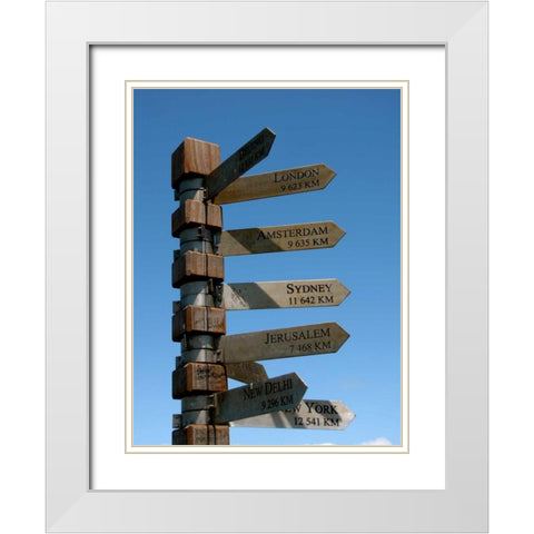 Sign Post White Modern Wood Framed Art Print with Double Matting by Underdahl, Dana