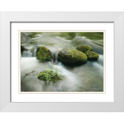 Soothing Waters XVI White Modern Wood Framed Art Print with Double Matting by Geyman, Vitaly