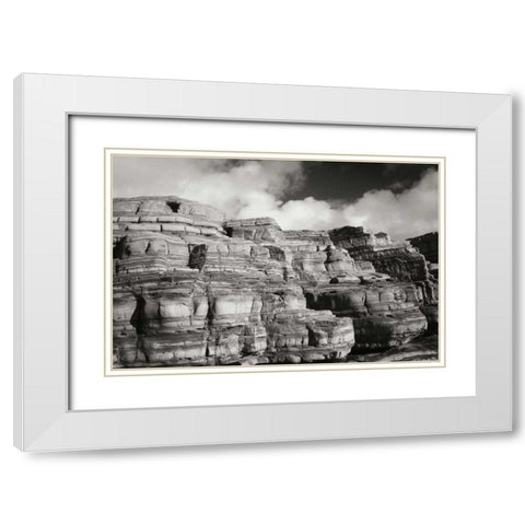 Pt. Lobos Rocks I White Modern Wood Framed Art Print with Double Matting by Geyman, Vitaly