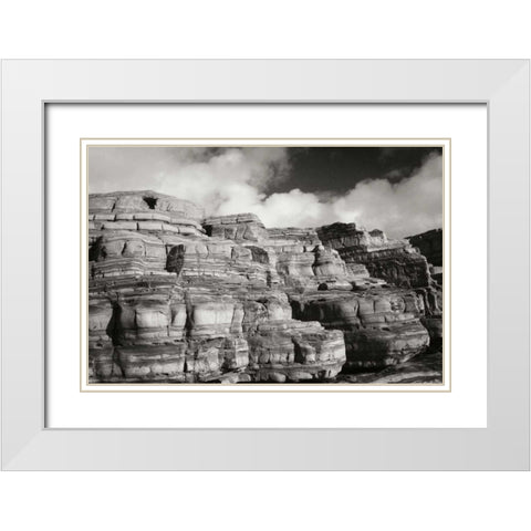 Pt. Lobos Rocks I White Modern Wood Framed Art Print with Double Matting by Geyman, Vitaly