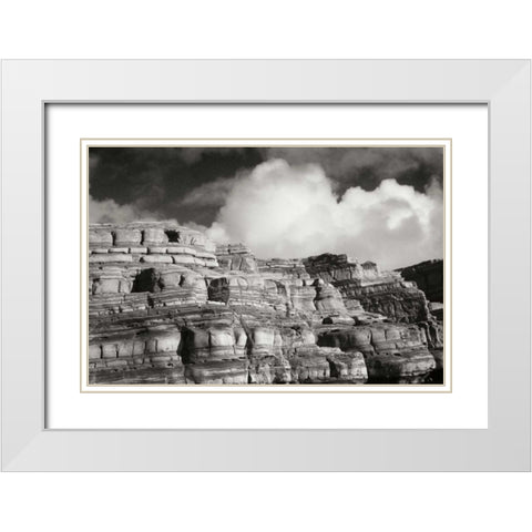 Pt. Lobos Rocks II White Modern Wood Framed Art Print with Double Matting by Geyman, Vitaly