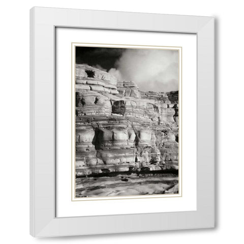 Pt. Lobos Rocks III White Modern Wood Framed Art Print with Double Matting by Geyman, Vitaly