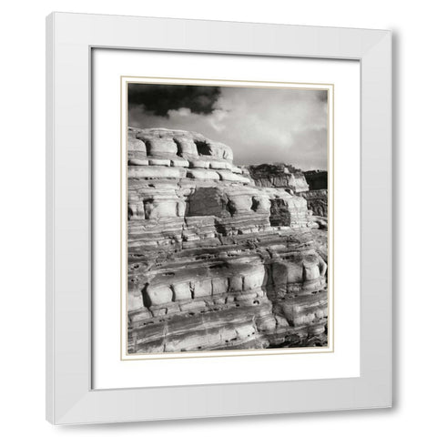 Pt. Lobos Rocks IV White Modern Wood Framed Art Print with Double Matting by Geyman, Vitaly