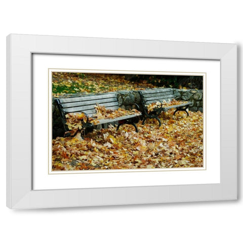 Autumn Paradise I White Modern Wood Framed Art Print with Double Matting by Geyman, Vitaly