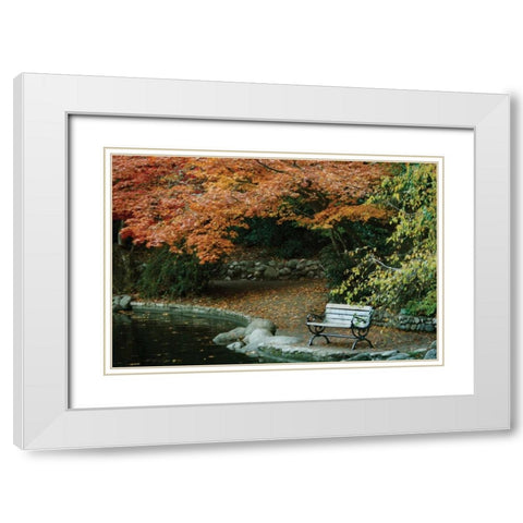 Autumn Trio II White Modern Wood Framed Art Print with Double Matting by Geyman, Vitaly