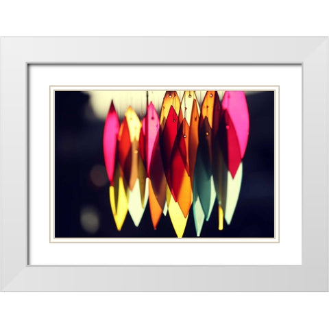 Chimes III White Modern Wood Framed Art Print with Double Matting by White, Leesa