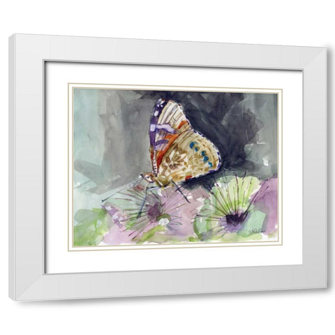 Watercolor Butterfly III White Modern Wood Framed Art Print with Double Matting by Roberto, LuAnn