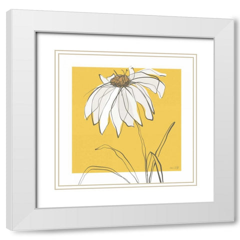 Yellow and Gray III White Modern Wood Framed Art Print with Double Matting by Ruff, Kris