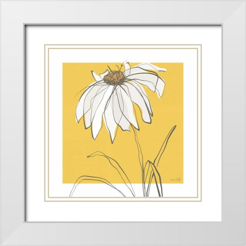 Yellow and Gray III White Modern Wood Framed Art Print with Double Matting by Ruff, Kris