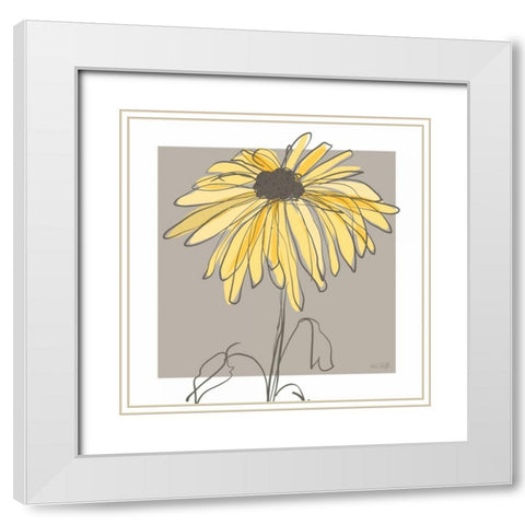 Yellow and Gray IV White Modern Wood Framed Art Print with Double Matting by Ruff, Kris